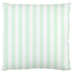 Vertical Stripes - White and Pale Green Large Flano Cushion Case (One Side)