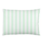 Vertical Stripes - White and Pale Green Pillow Case (Two Sides)