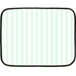 Vertical Stripes - White and Pale Green Fleece Blanket (Mini)