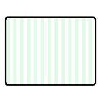 Vertical Stripes - White and Pale Green Fleece Blanket (Small) (One Side)