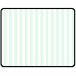Vertical Stripes - White and Pale Green Double Sided Fleece Blanket (Medium) (Two Sides)