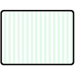 Vertical Stripes - White and Pale Green Double Sided Fleece Blanket (Large) (Two Sides)