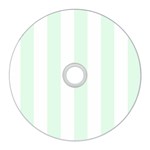 Vertical Stripes - White and Pale Green CD Wall Clock