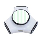 Vertical Stripes - White and Pale Green Portable USB Hub (One Side)
