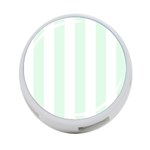 Vertical Stripes - White and Pale Green 4-Port USB Hub (Two Sides)