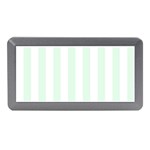 Vertical Stripes - White and Pale Green Memory Card Reader (Mini)