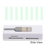 Vertical Stripes - White and Pale Green Memory Card Reader (Stick)