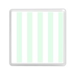 Vertical Stripes - White and Pale Green Memory Card Reader with Storage (Square)