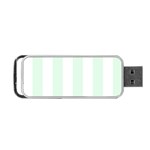 Vertical Stripes - White and Pale Green Portable USB Flash (Two Sides)