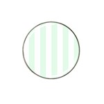 Vertical Stripes - White and Pale Green Hat Clip Ball Marker (10 pack)