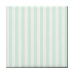 Vertical Stripes - White and Pale Green Face Towel