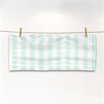 Vertical Stripes - White and Pale Green Hand Towel