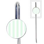 Vertical Stripes - White and Pale Green Book Mark