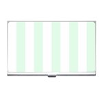 Vertical Stripes - White and Pale Green Business Card Holder