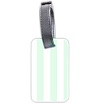 Vertical Stripes - White and Pale Green Luggage Tag (Two Sides)