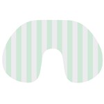 Vertical Stripes - White and Pale Green Travel Neck Pillow