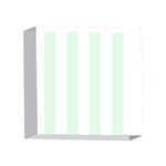 Vertical Stripes - White and Pale Green 4 x 4  Acrylic Photo Block