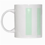 Vertical Stripes - White and Pale Green White Mug