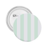 Vertical Stripes - White and Pale Green 2.25  Button