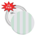 Vertical Stripes - White and Pale Green 2.25  Button (10 pack)
