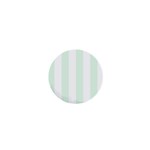 Vertical Stripes - White and Pale Green 1  Mini Magnet