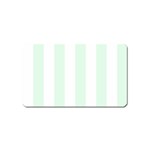 Vertical Stripes - White and Pale Green Magnet (Name Card)