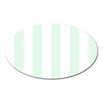 Vertical Stripes - White and Pale Green Magnet (Oval)