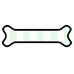 Vertical Stripes - White and Pale Green Magnet (Dog Bone)