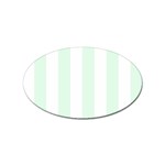 Vertical Stripes - White and Pale Green Sticker Oval (100 pack)