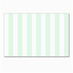 Vertical Stripes - White and Pale Green Postcard 5  x 7 