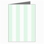 Vertical Stripes - White and Pale Green Greeting Card