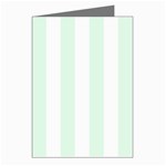Vertical Stripes - White and Pale Green Greeting Cards (Pkg of 8)