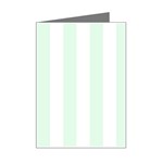 Vertical Stripes - White and Pale Green Mini Greeting Card
