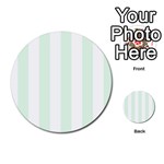 Vertical Stripes - White and Pale Green Multi-purpose Cards (Round)