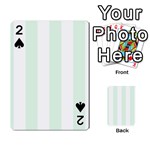 Vertical Stripes - White and Pale Green Playing Cards 54 Designs