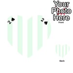 Vertical Stripes - White and Pale Green Playing Cards 54 (Heart)