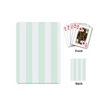 Vertical Stripes - White and Pale Green Playing Cards (Mini)
