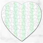 Vertical Stripes - White and Pale Green Jigsaw Puzzle (Heart)