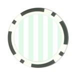 Vertical Stripes - White and Pale Green Poker Chip Card Guard