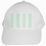 Vertical Stripes - White and Pale Green White Cap