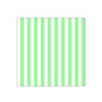 Vertical Stripes - White and Light Green Satin Bandana Scarf