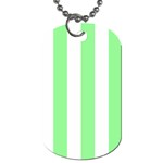 Vertical Stripes - White and Light Green Dog Tag (One Side)