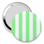 Vertical Stripes - White and Light Green 3  Handbag Mirror