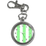 Vertical Stripes - White and Light Green Key Chain Watch