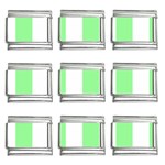 Vertical Stripes - White and Light Green 9mm Italian Charm (9 pack)