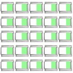 Vertical Stripes - White and Light Green 9mm Italian Charm (25 pack)