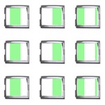 Vertical Stripes - White and Light Green Mega Link Italian Charm (9 pack)