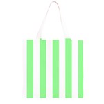 Vertical Stripes - White and Light Green Grocery Light Tote Bag