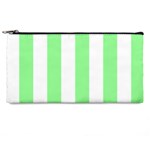 Vertical Stripes - White and Light Green Pencil Case
