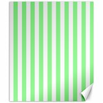 Vertical Stripes - White and Light Green Canvas 8  x 10 
